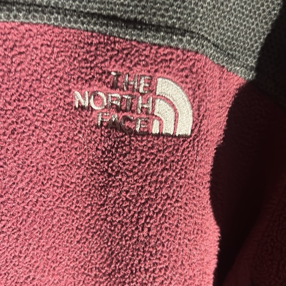 The North Face Full Zip Fleece Sweater Unisex Large Burgundy Sweatshirt Hiking - Picture 2 of 6